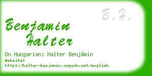 benjamin halter business card